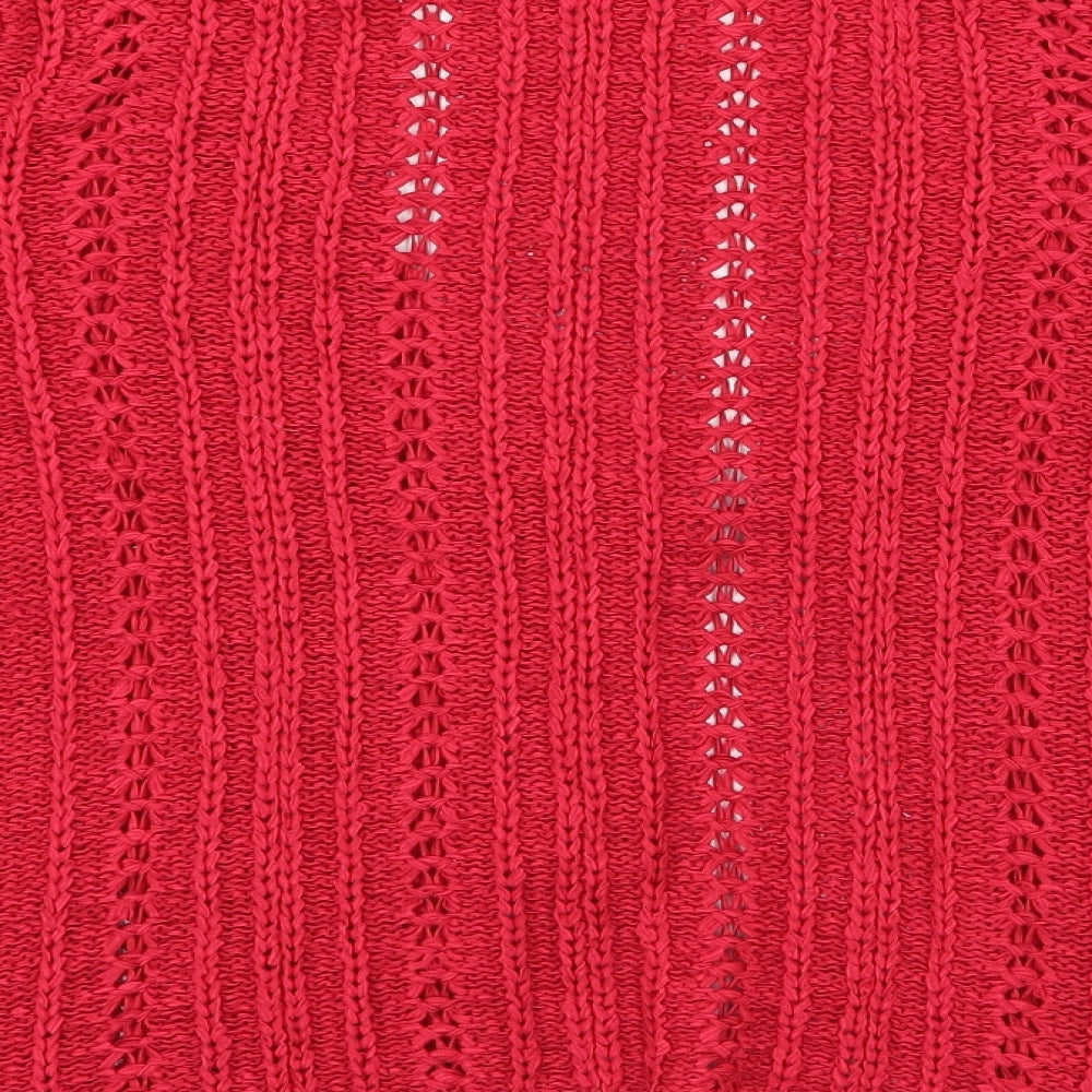 E-vie Womens Red  Knit Cardigan Jumper Size 14