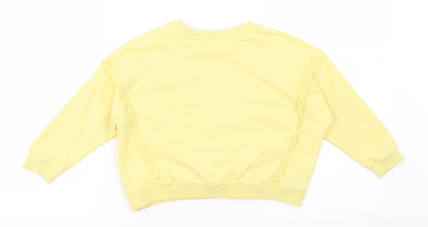 Nutmeg Girls Yellow   Pullover Jumper Size 3-4 Years  - Rabbit