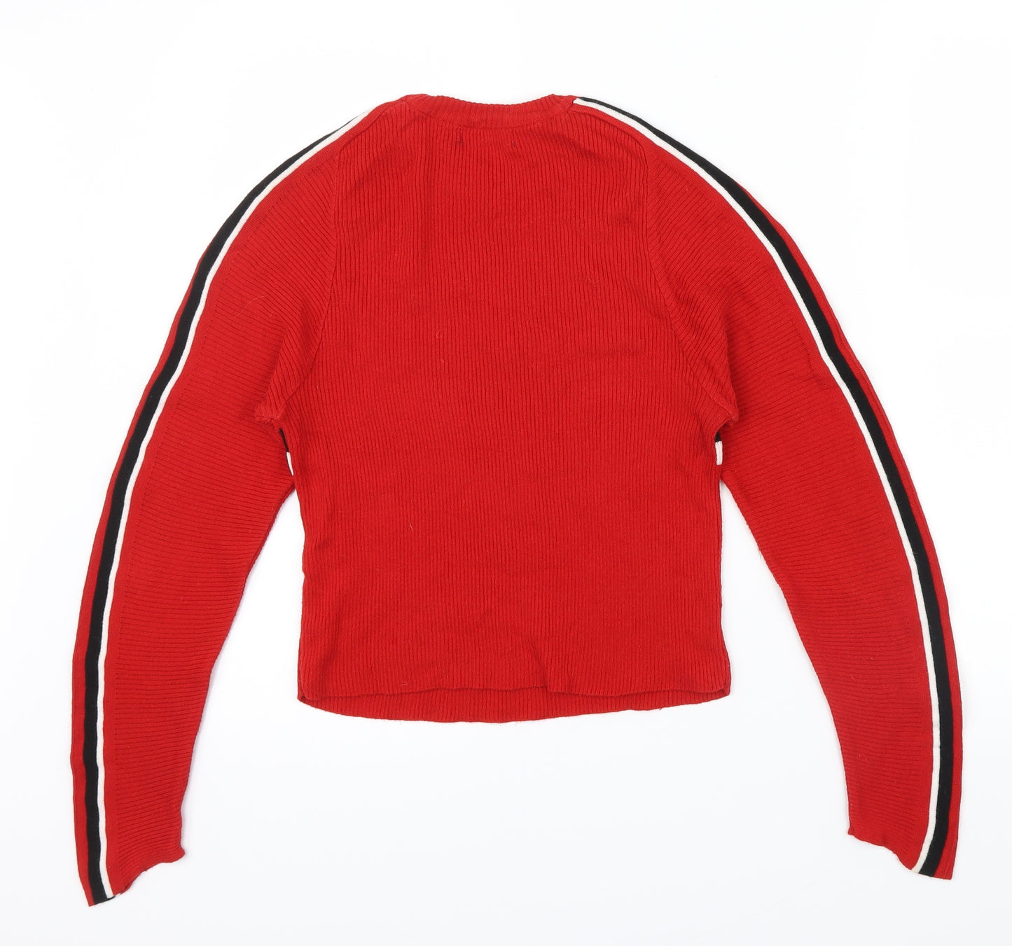 Primark Womens Red Striped  Pullover Jumper Size XS  - ribbed top