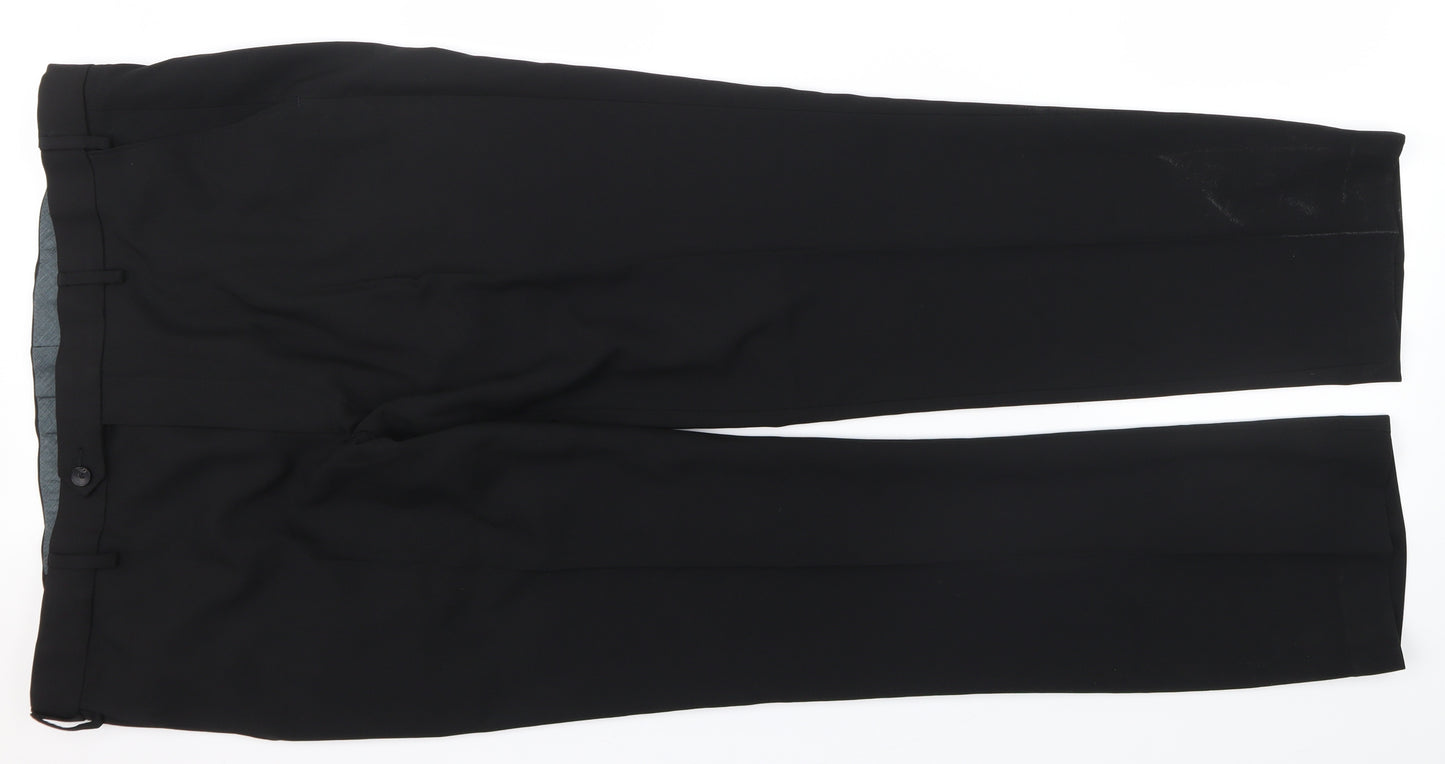 M&S Mens Black   Dress Pants Trousers Size 40 L30 in