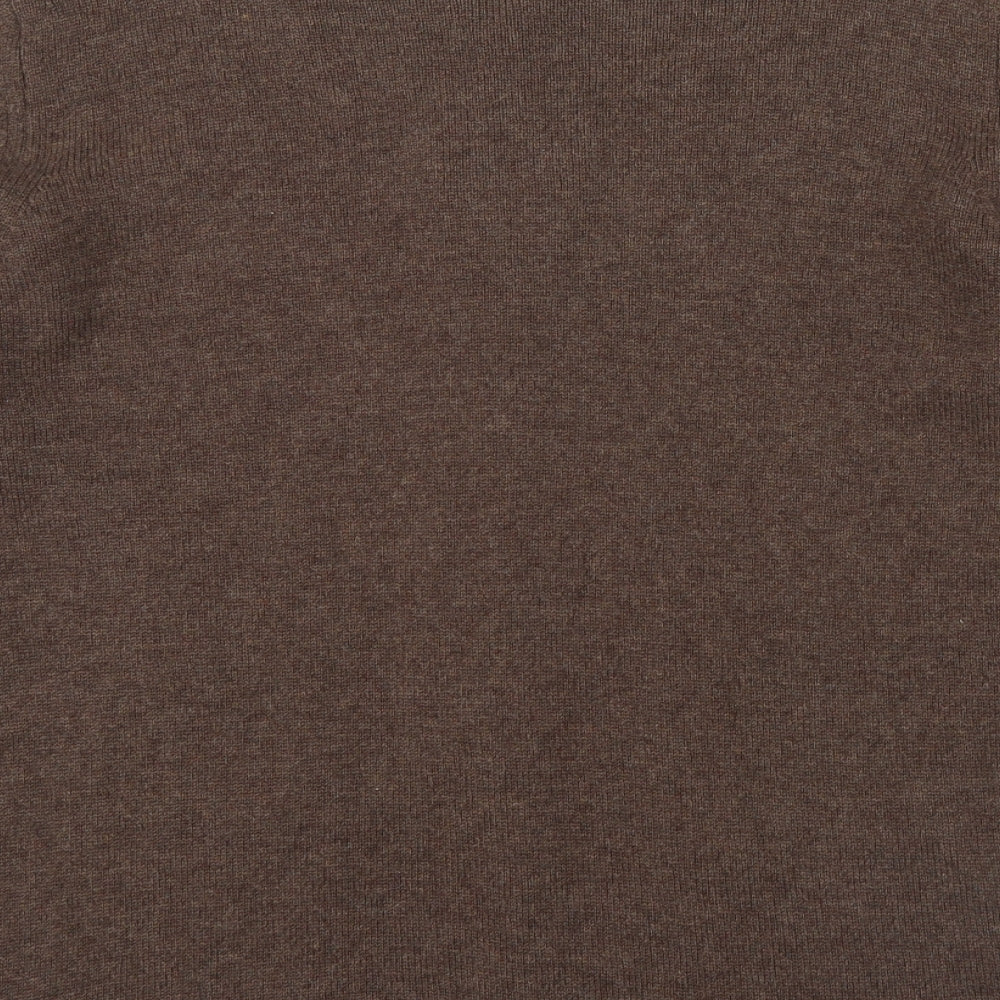 M&S Womens Brown Geometric  Cardigan Jumper Size 16  - Front Pockets