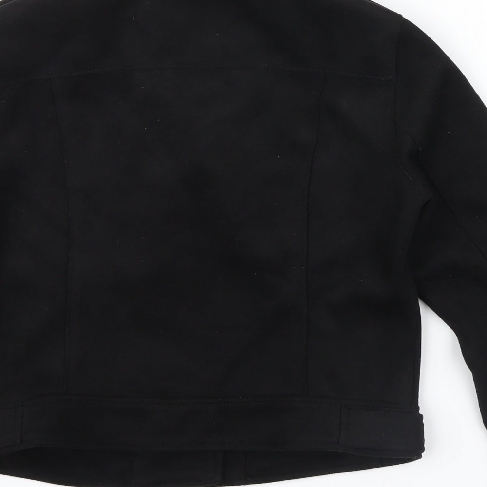Primark Womens Black   Biker Jacket Size 8  - Zip an press stud details