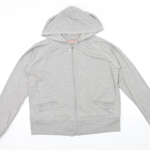 Vivid Womens Grey   Full Zip Hoodie Size 16  - front pockets