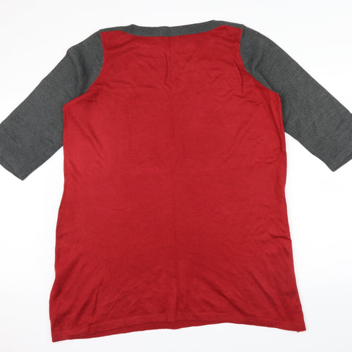 George Womens Purple   Pullover Jumper Size 20  - grey shoulders an button detail