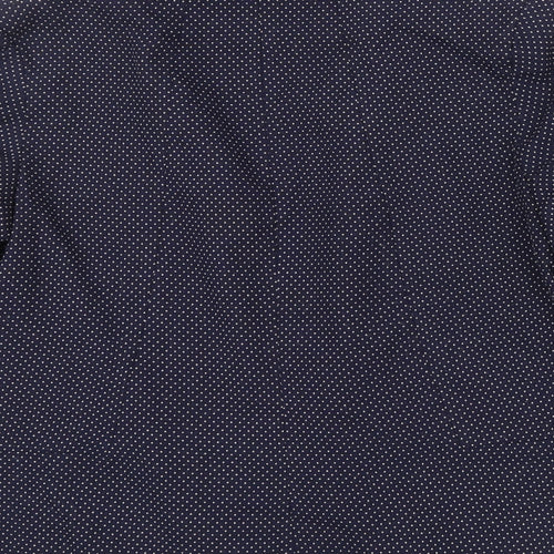 Wallis Womens Blue Polka Dot  Jacket  Size 14  - cream trim around sleeves