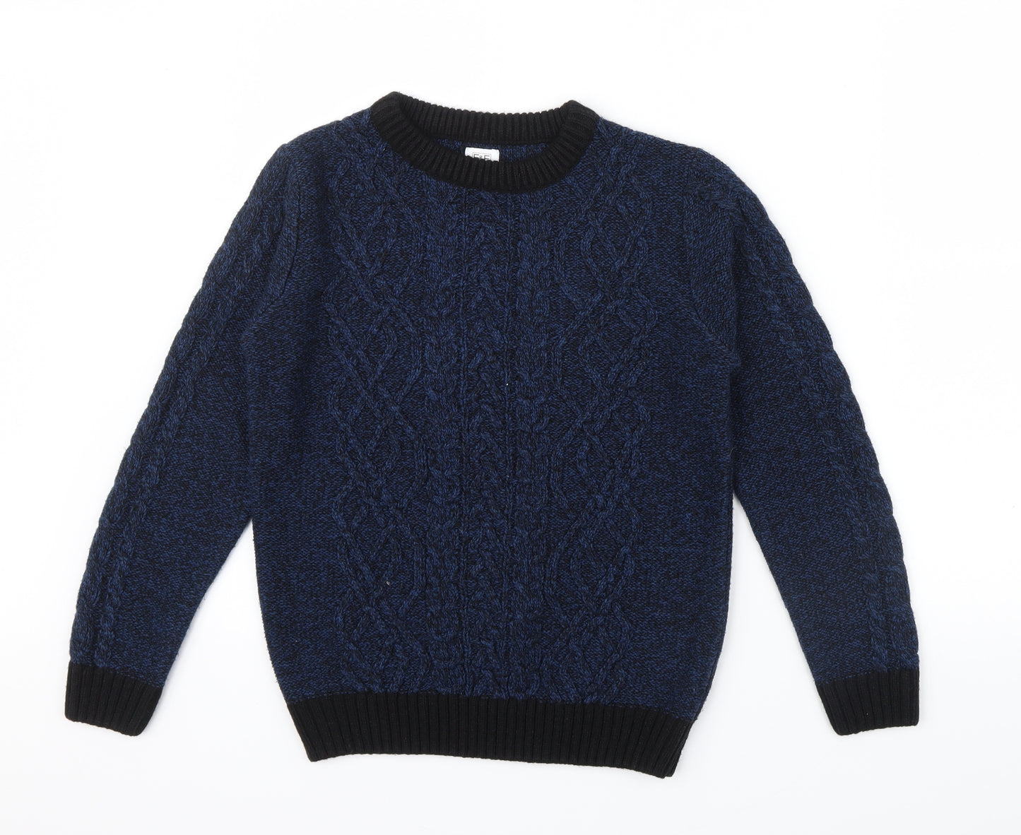 F&F Boys Blue   Pullover Jumper Size 10 Years  - black an blue