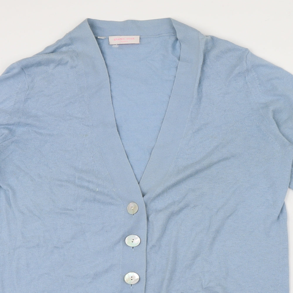 Gharani Strok Womens Blue   Cardigan Jumper Size 16  - Large buttons