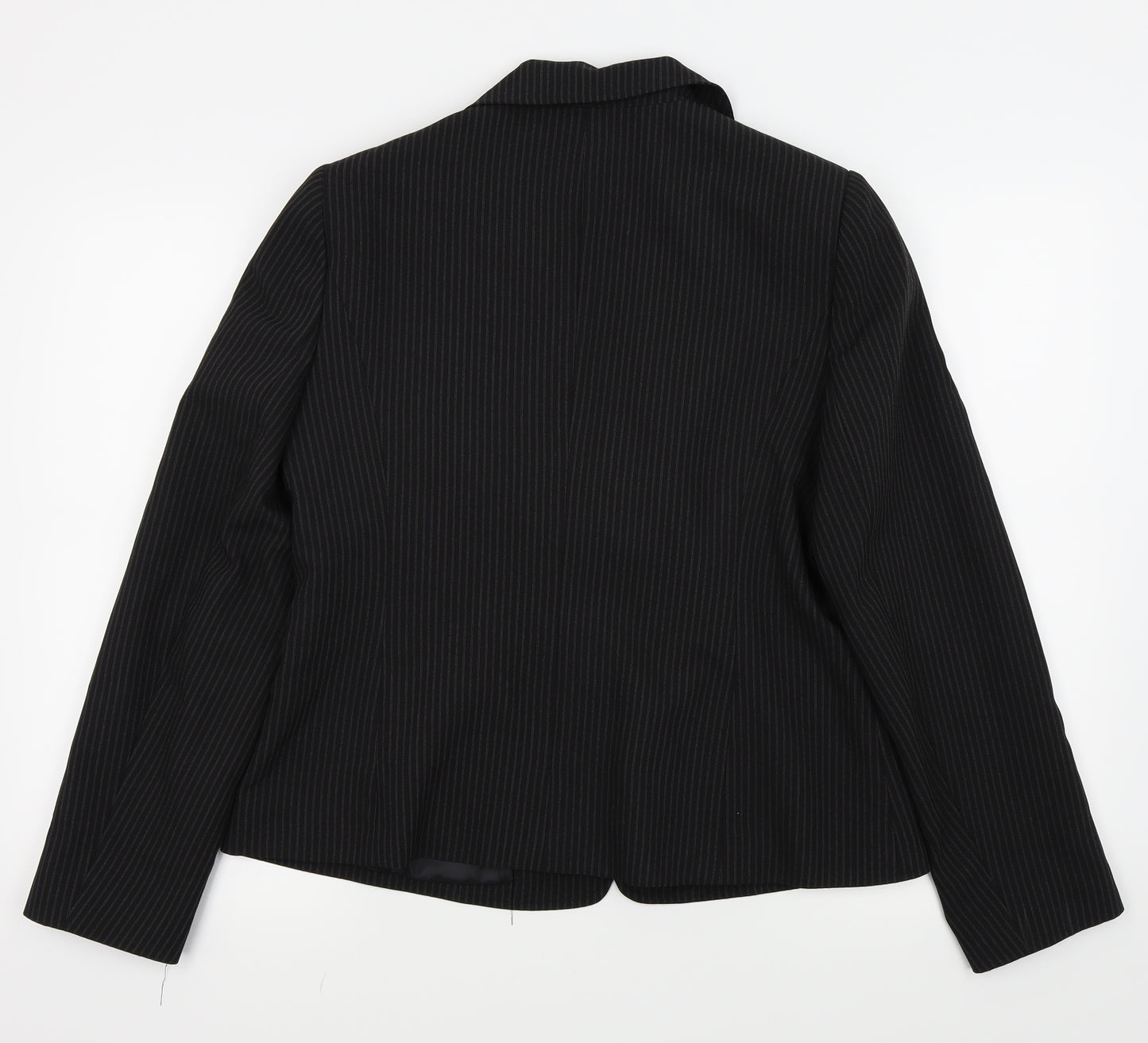 Papaya Womens Black Striped  Jacket Blazer Size 16