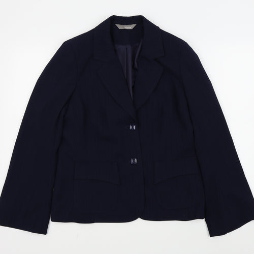 South Womens Blue Striped  Jacket Blazer Size 16