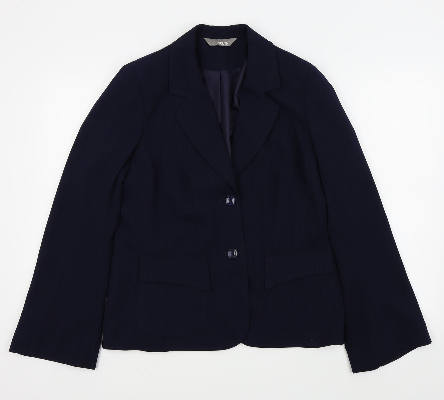 South Womens Blue Striped  Jacket Blazer Size 16