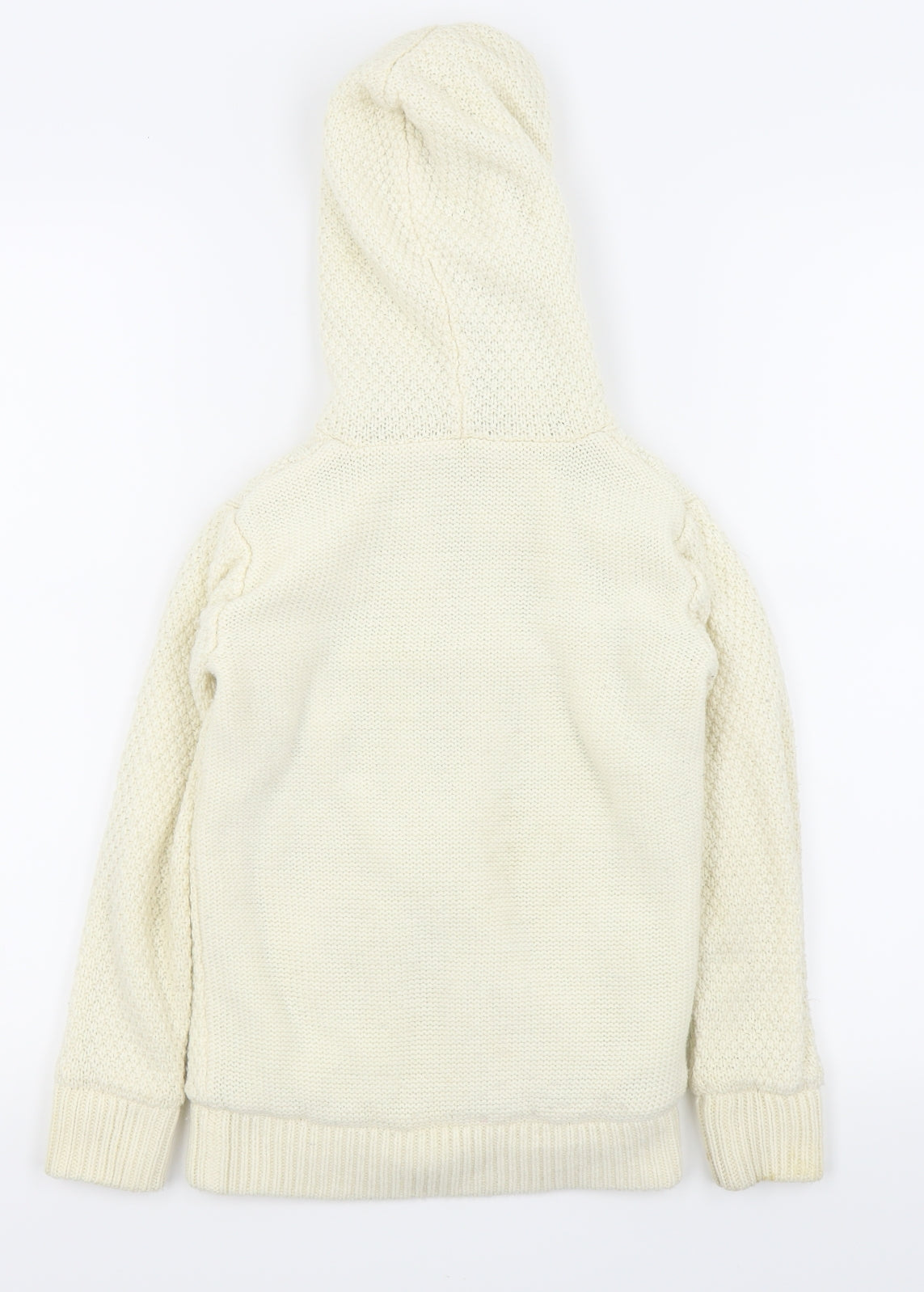 YD Girls White   Full Zip Jumper Size 7-8 Years