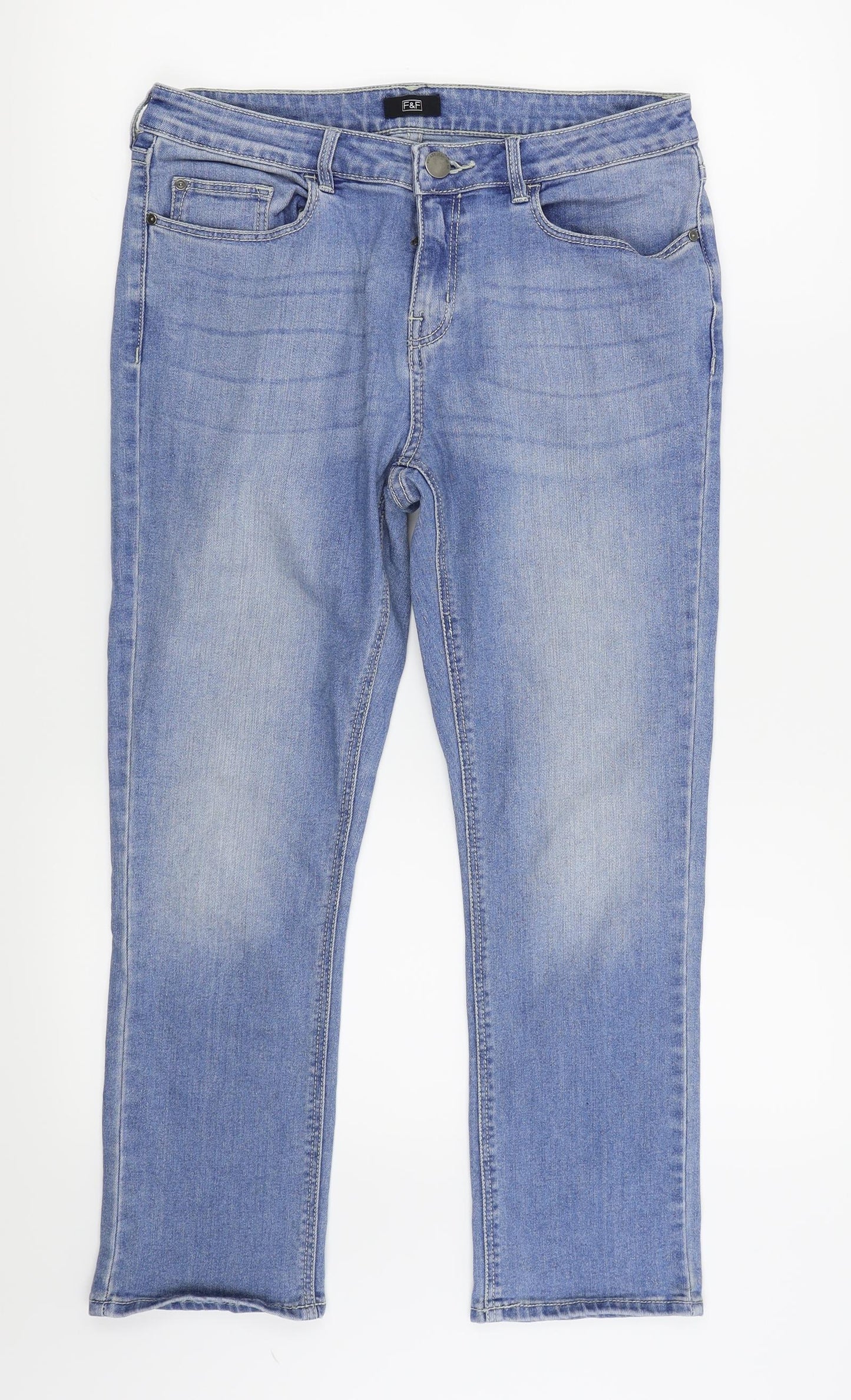 F&F Womens Blue   Straight Jeans Size 10 L24 in