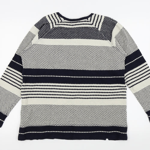 NEXT Womens Blue Houndstooth  Pullover Jumper Size 16