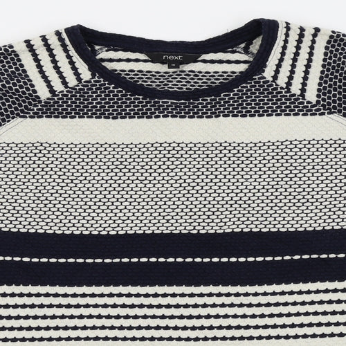 NEXT Womens Blue Houndstooth  Pullover Jumper Size 16