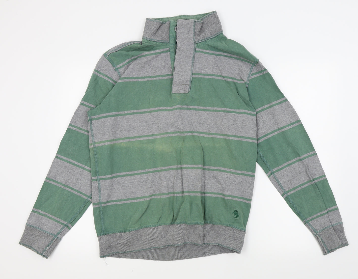 Duffer of St. George Mens Green Striped  Pullover Jumper Size L