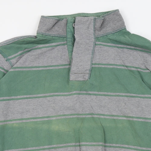 Duffer of St. George Mens Green Striped  Pullover Jumper Size L