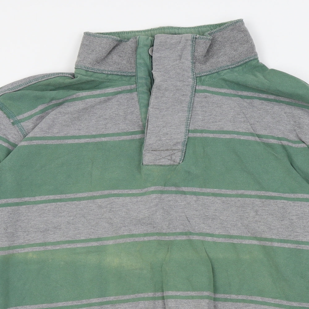 Duffer of St. George Mens Green Striped  Pullover Jumper Size L