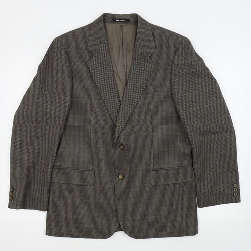 St michael Mens Brown Houndstooth  Jacket Blazer Size 40