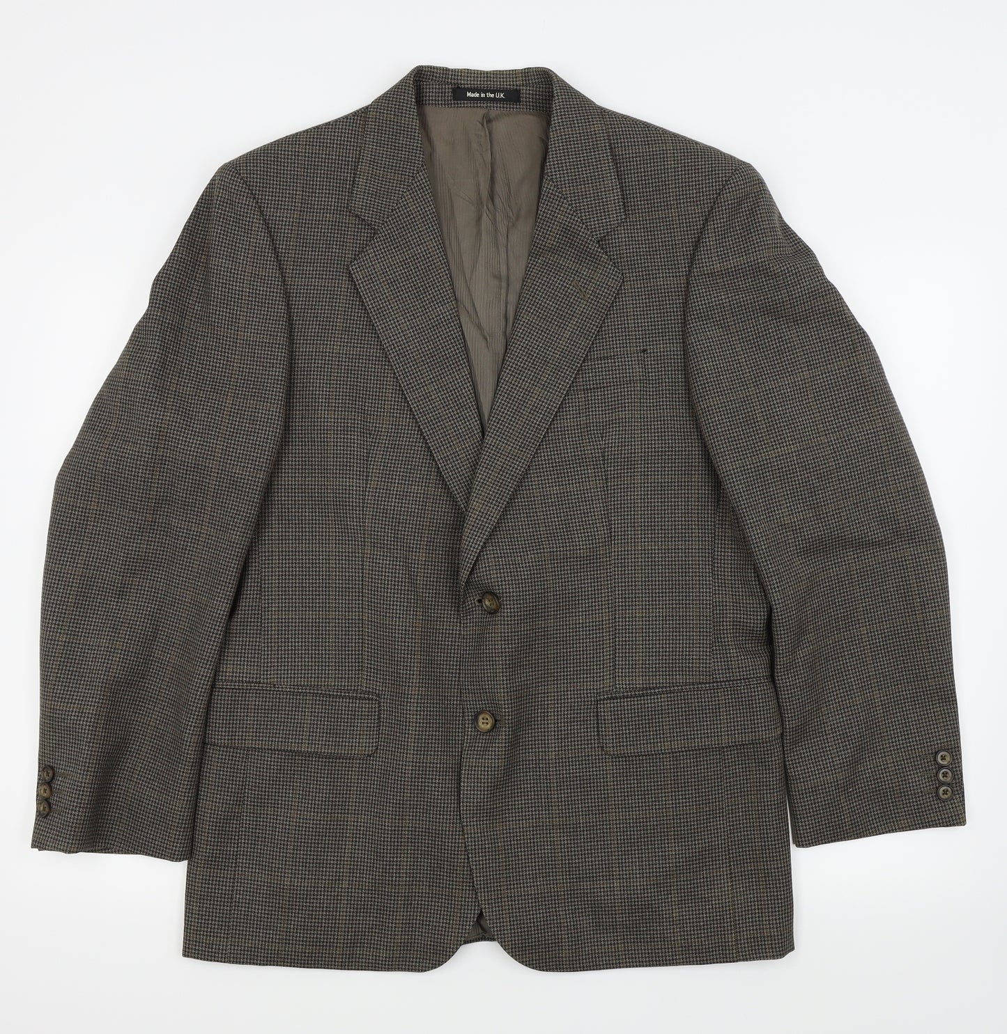 St michael Mens Brown Houndstooth  Jacket Blazer Size 40