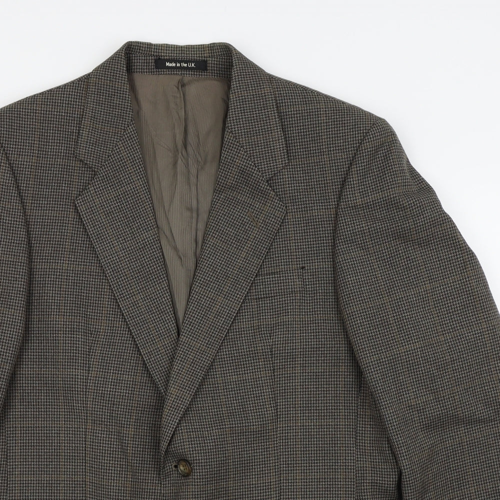 St michael Mens Brown Houndstooth  Jacket Blazer Size 40