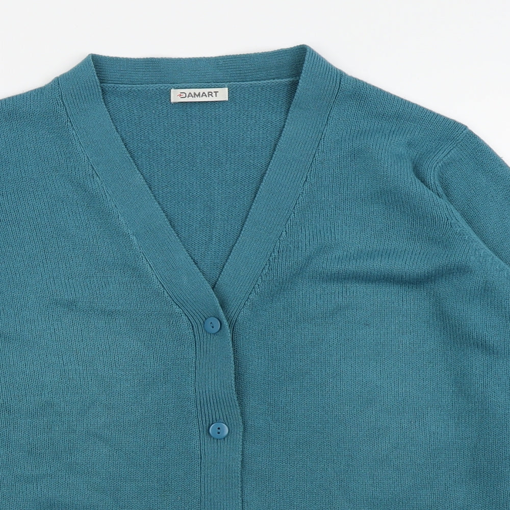 Damart Womens Blue   Cardigan Jumper Size 14