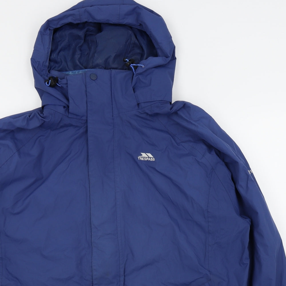 Tresspass Mens Blue   Rain Coat Coat Size XL