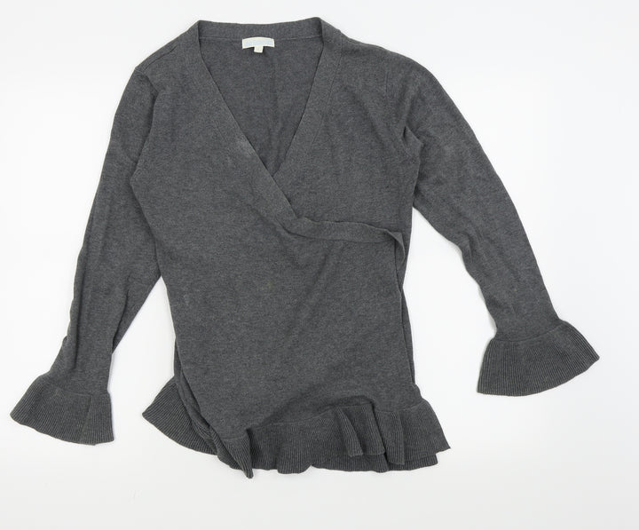 JoJo Maman Bébé Womens Grey Wrap T-Shirt Size S