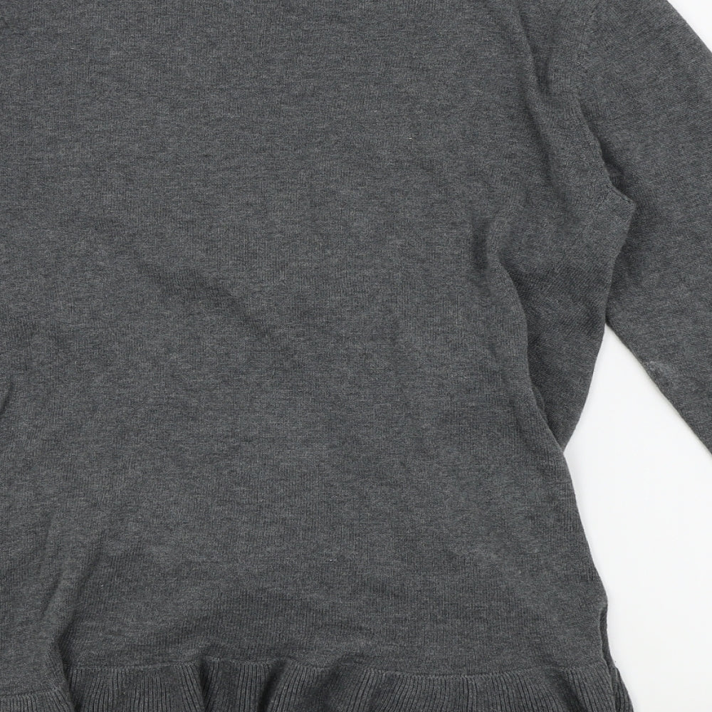 JoJo Maman Bébé Womens Grey   Wrap T-Shirt Size S