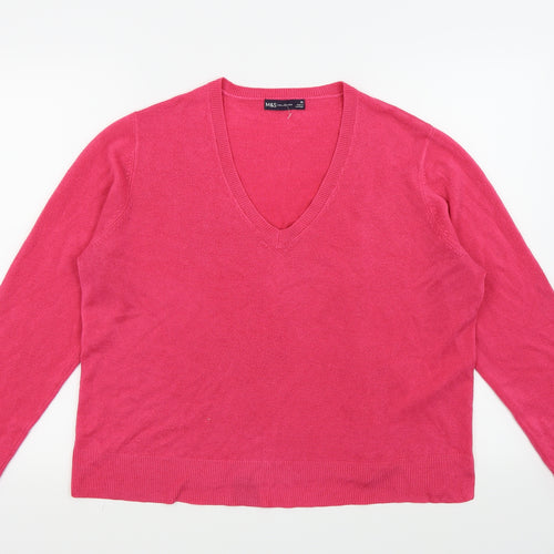 M&s Womens Pink   Pullover Sweatshirt Size 20