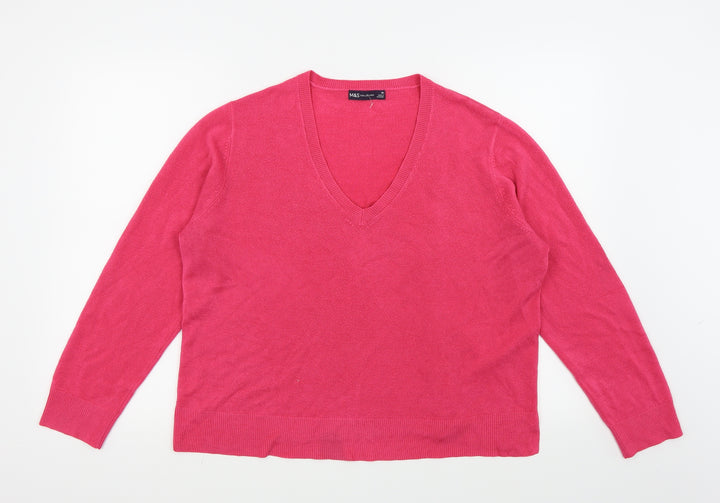 M&s Womens Pink   Pullover Sweatshirt Size 20