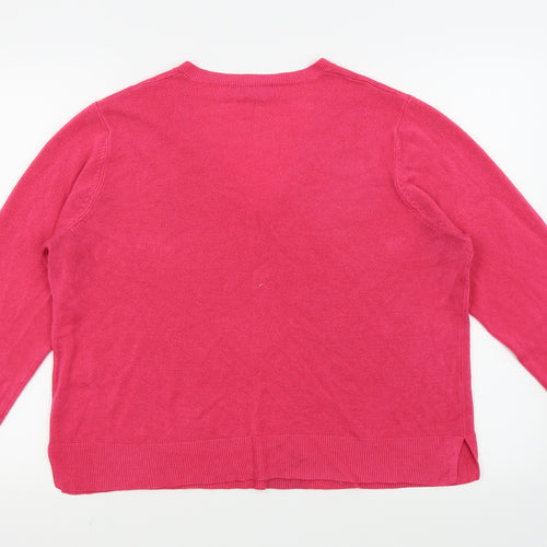 M&s Womens Pink   Pullover Sweatshirt Size 20