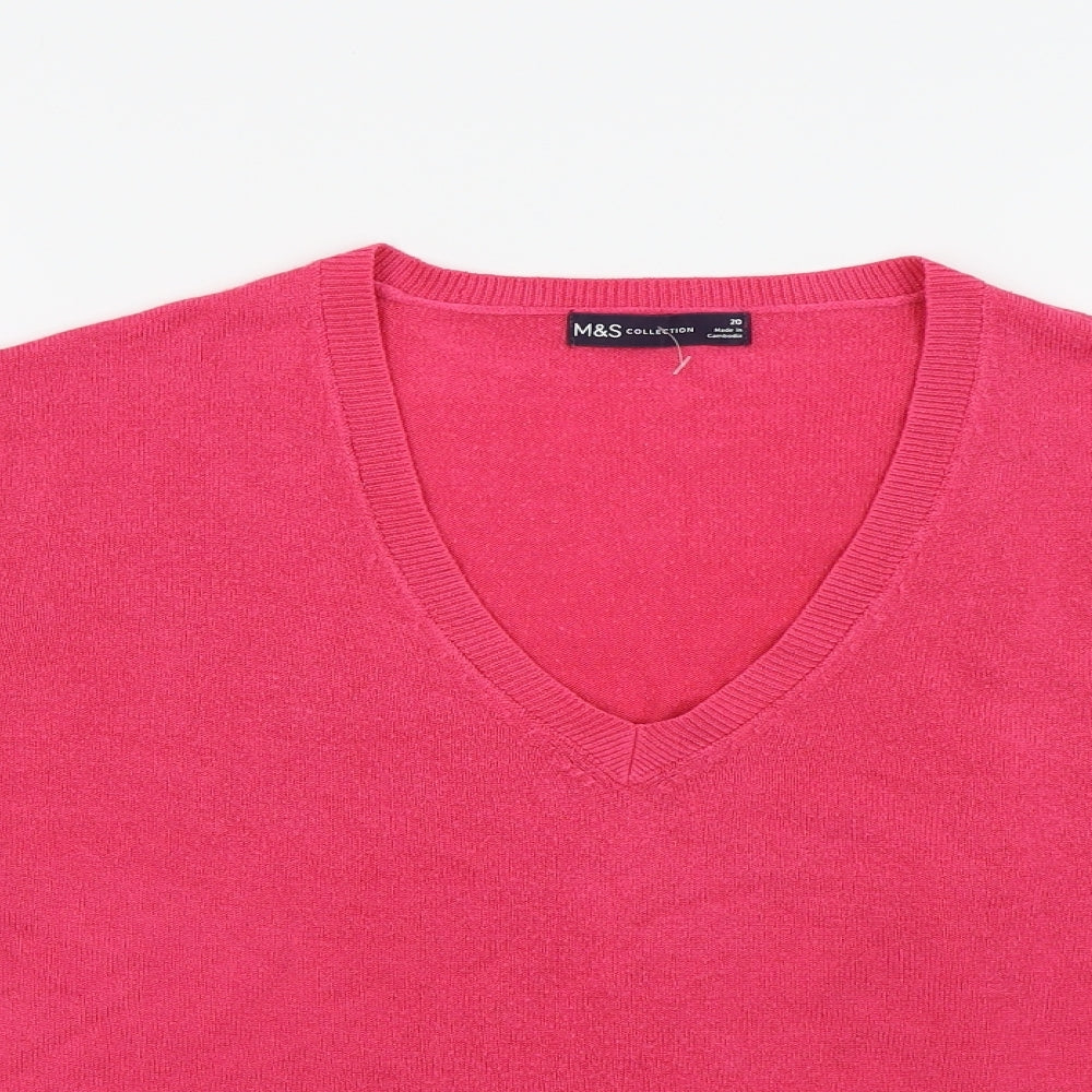 M&s Womens Pink   Pullover Sweatshirt Size 20
