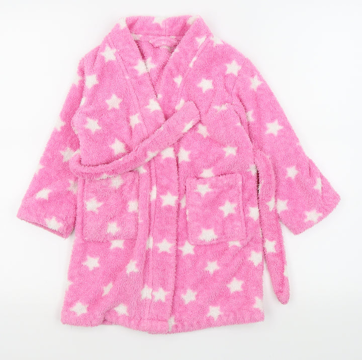 Asda George Girls Pink Solid Top Robe Size 4-5 Years