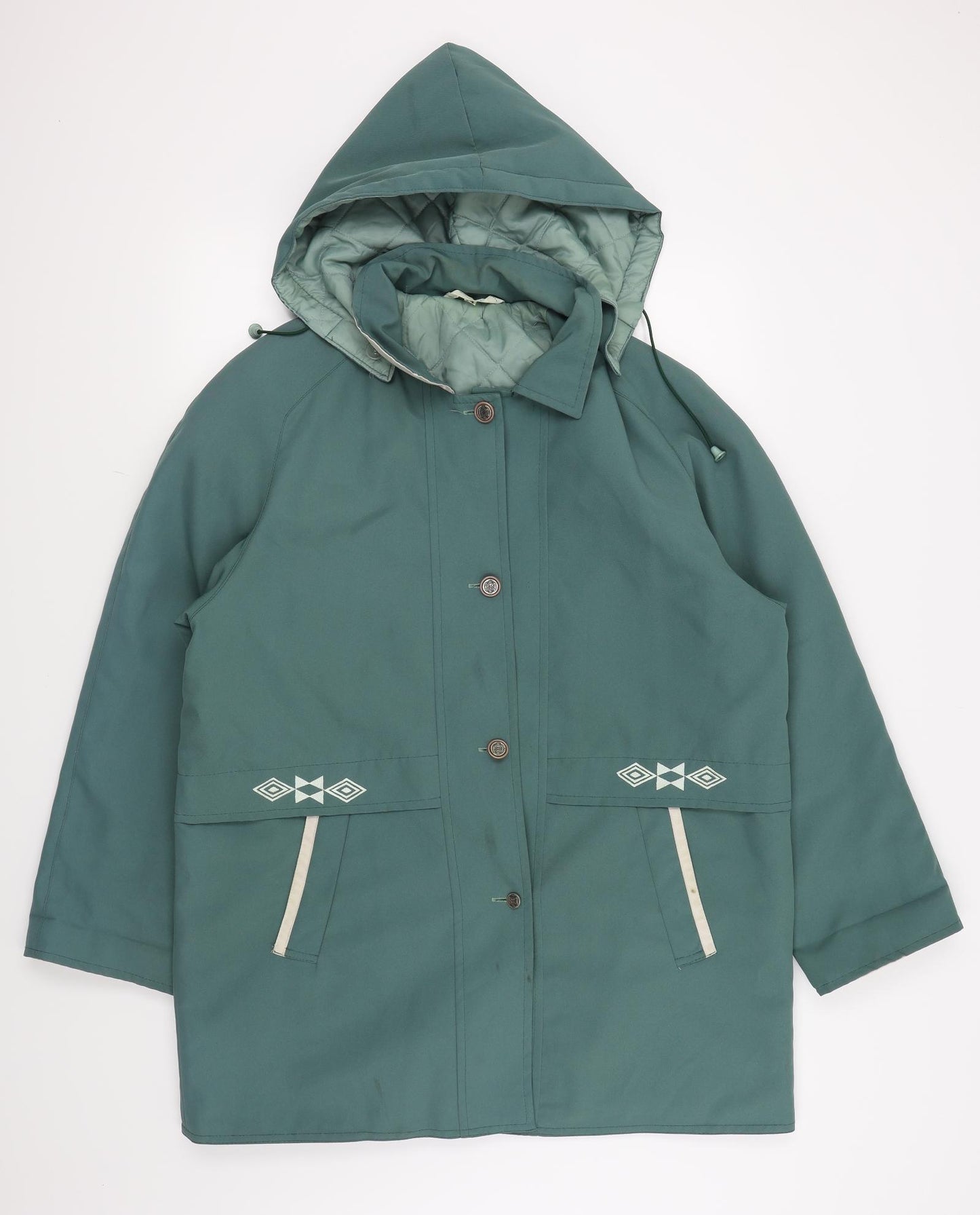 Preworn Womens Green   Puffer Jacket Coat Size 14