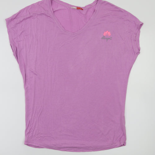 Elle Sport Womens Purple   Basic T-Shirt Size 12