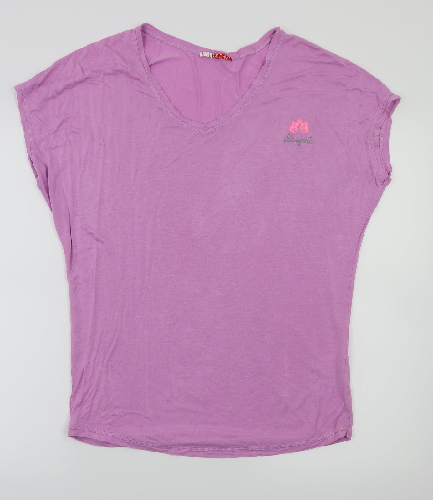Elle Sport Womens Purple   Basic T-Shirt Size 12