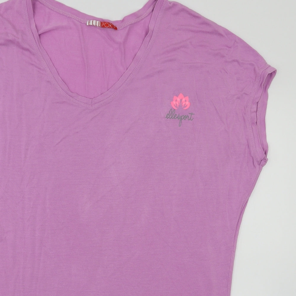Elle Sport Womens Purple   Basic T-Shirt Size 12