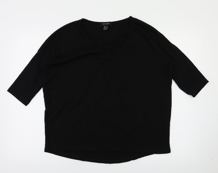 New Look Womens Black Basic T-Shirt Size S