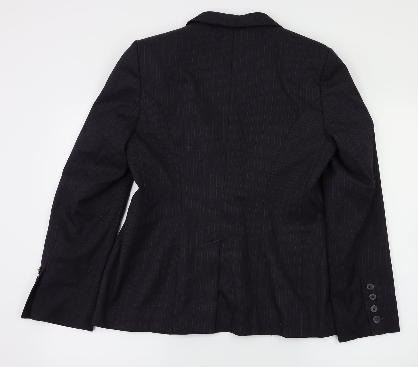 preworn  Womens Purple Striped  Jacket Blazer Size 14