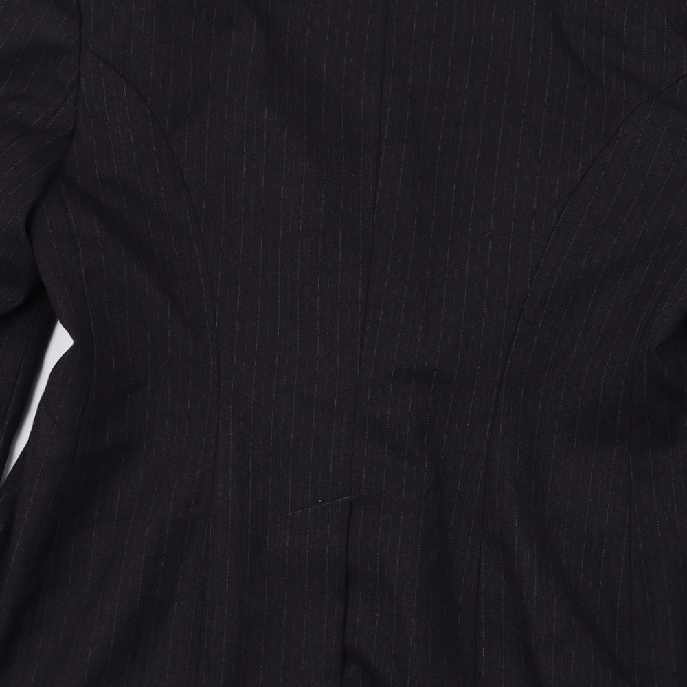 preworn  Womens Purple Striped  Jacket Blazer Size 14