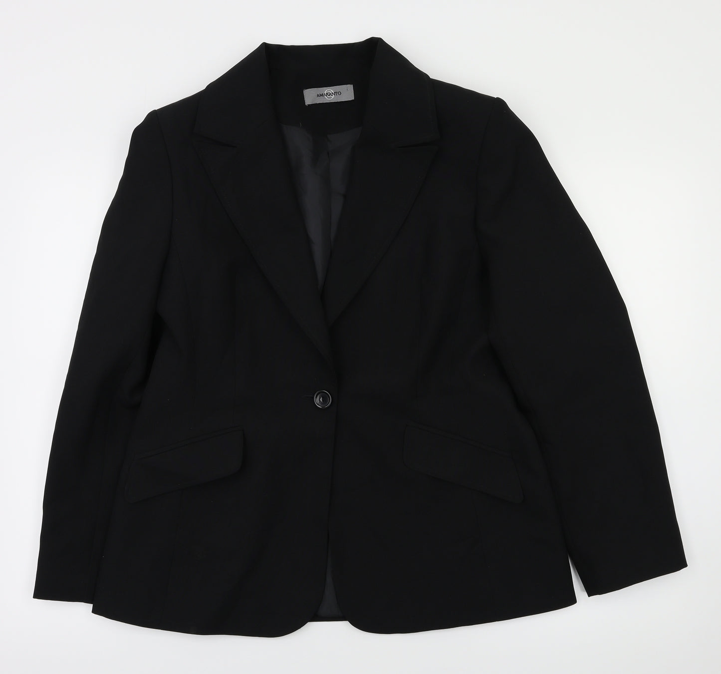 AMARANTO Womens Black   Jacket Blazer Size 14