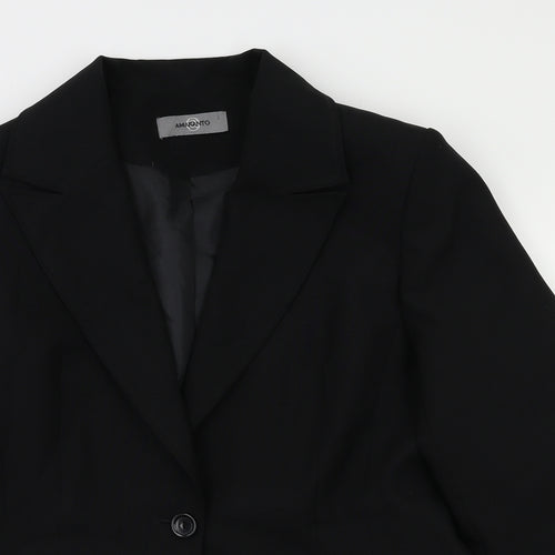 AMARANTO Womens Black   Jacket Blazer Size 14