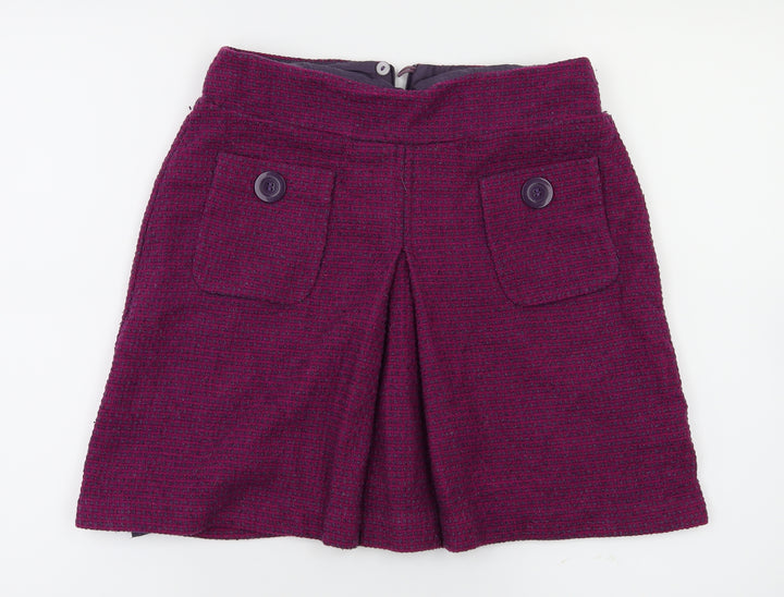 Preworn Womens Purple Check Flare Skirt Size 8