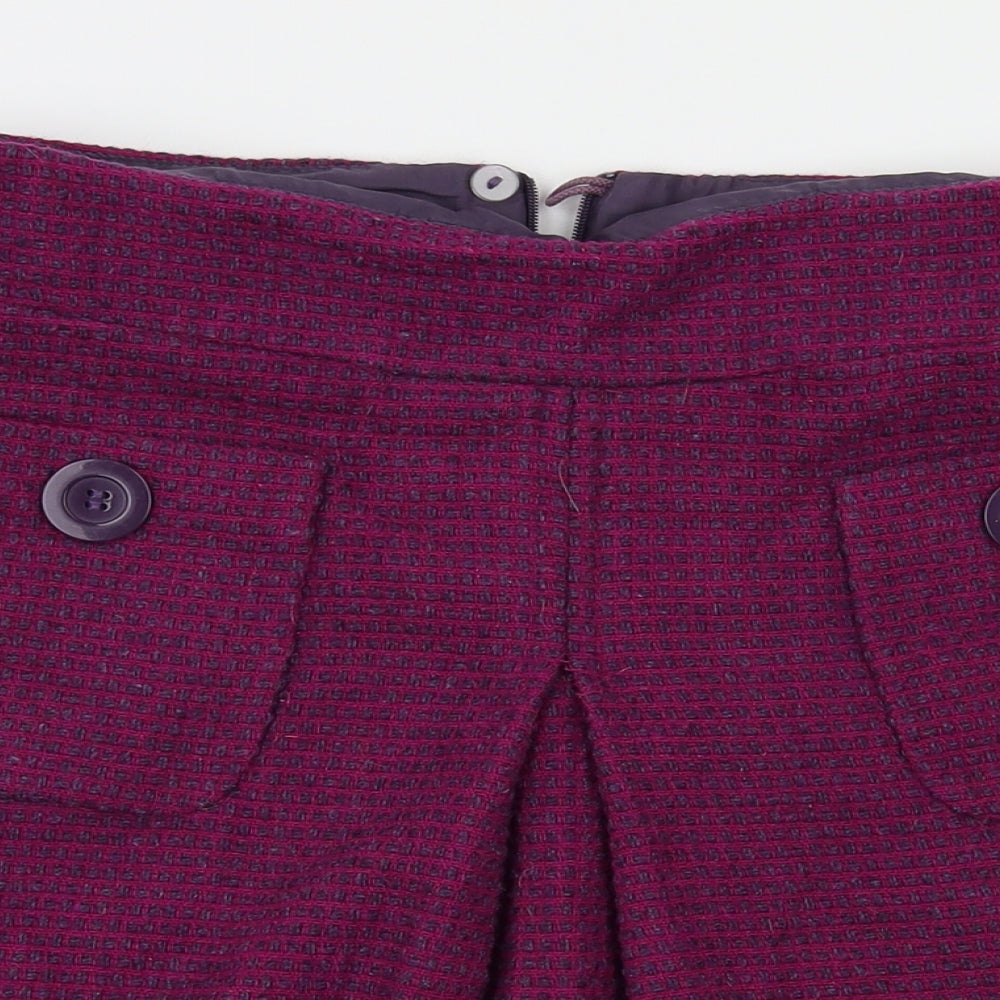 Preworn Womens Purple Check  Flare Skirt Size 8