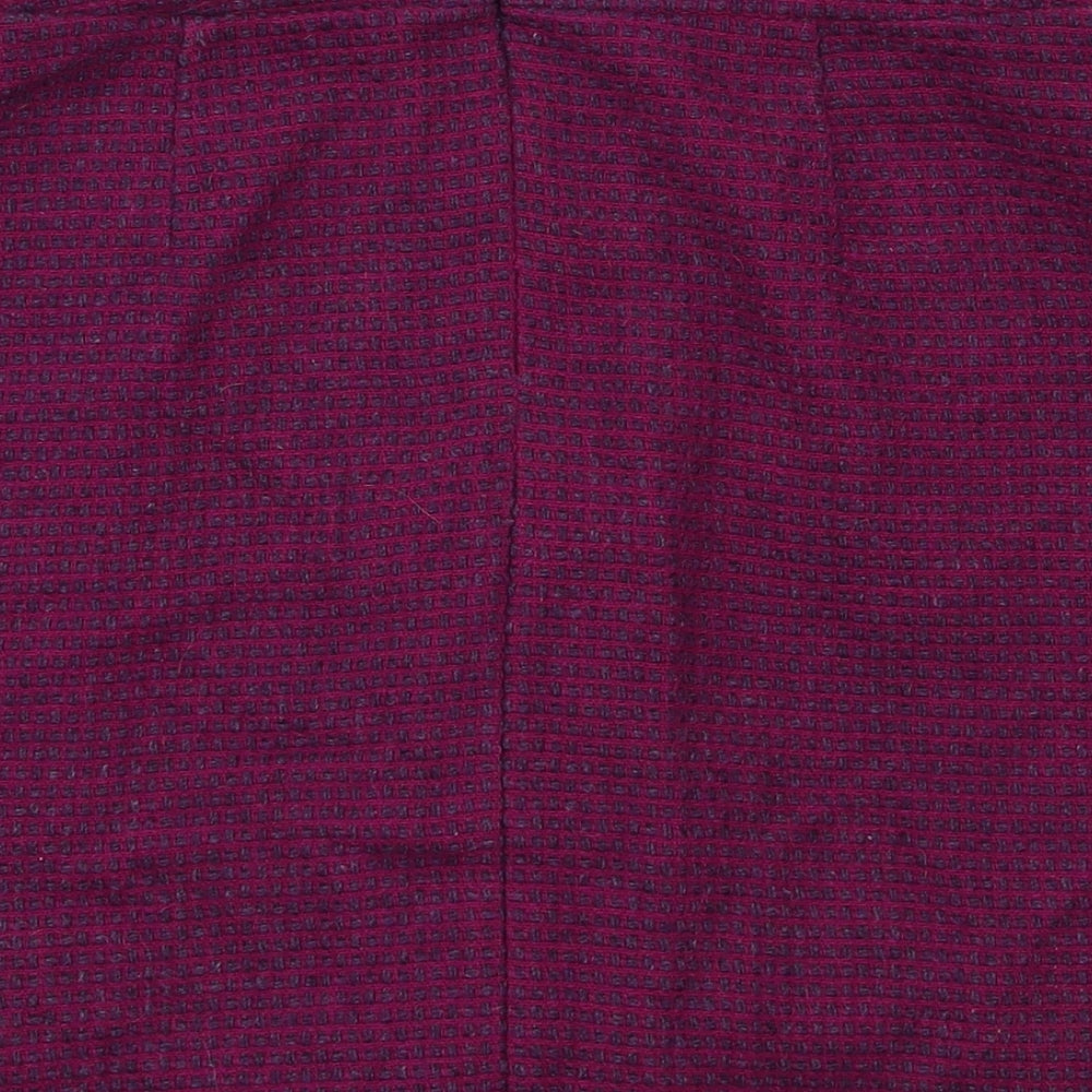 Preworn Womens Purple Check  Flare Skirt Size 8