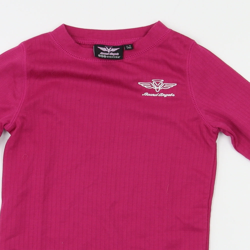 snow wear Girls Pink   Basic T-Shirt Size 3-4 Years