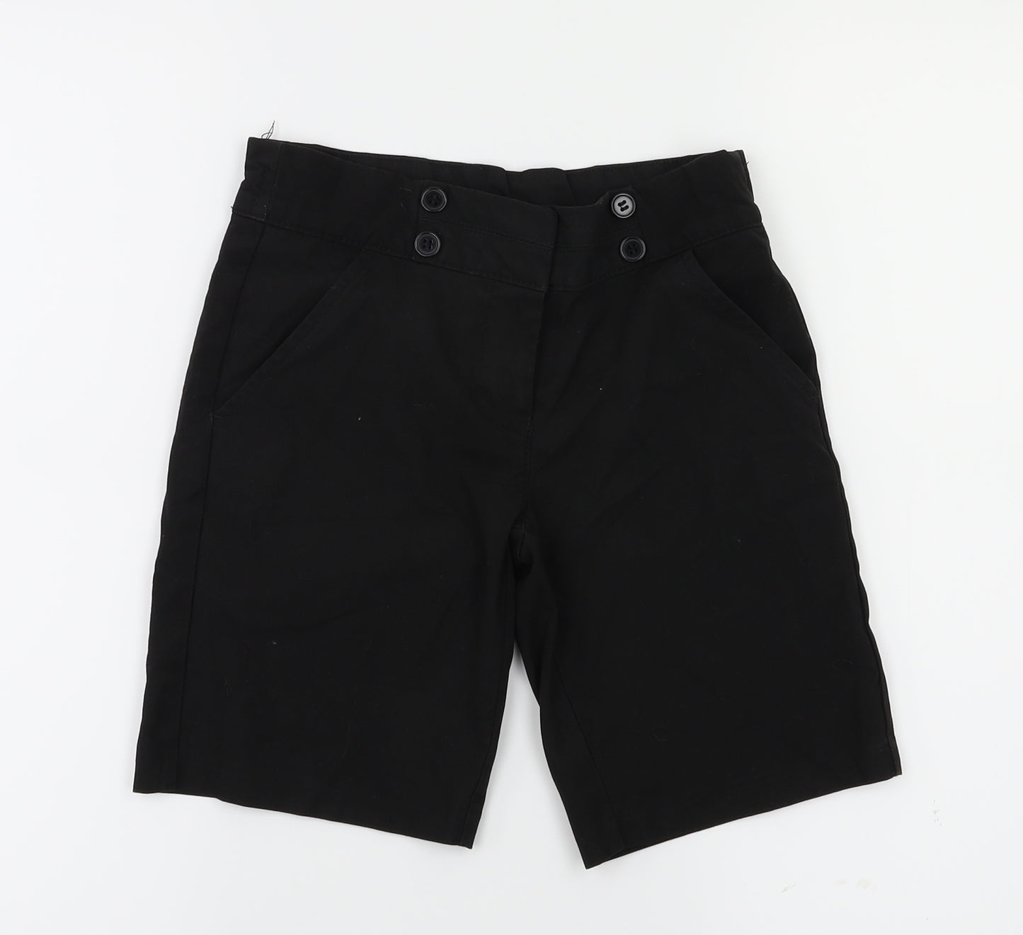 M&S Girls Black   Paperbag Shorts Size 8-9 Years