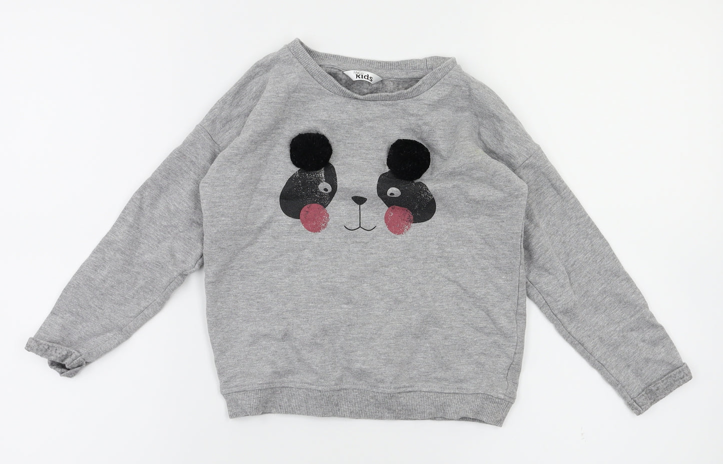M&Co Girls Grey Animal Print  Pullover Jumper Size 4-5 Years