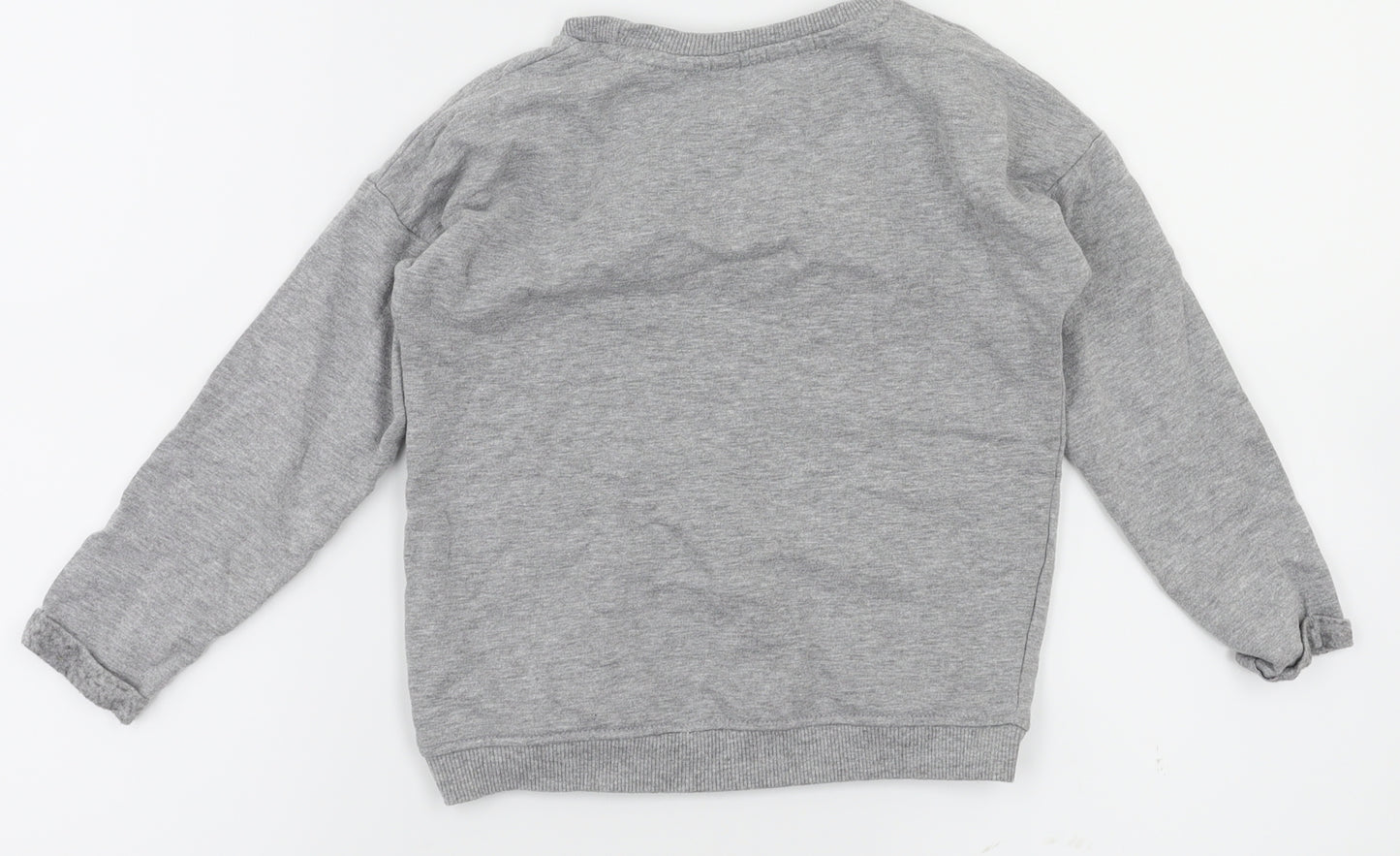 M&Co Girls Grey Animal Print  Pullover Jumper Size 4-5 Years