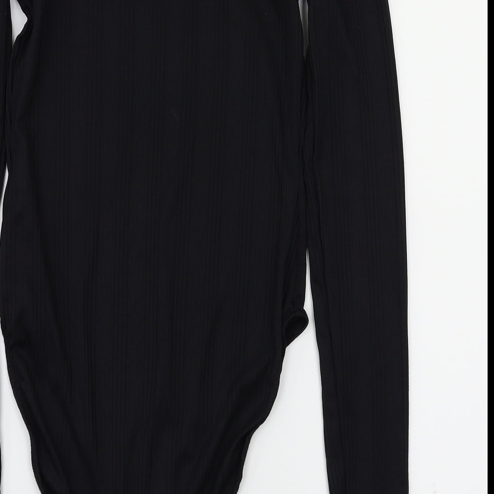 Miss Selfridge Womens Black   Bodysuit One-Piece Size 10